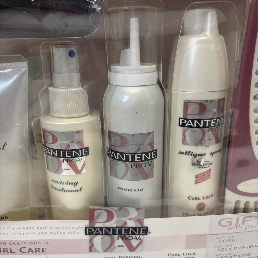 Vintage‎ 2000 Pantene Pro V Curl Care Gift Set Gel Mousse Settique Spray… NOS - Picture 3 of 8
